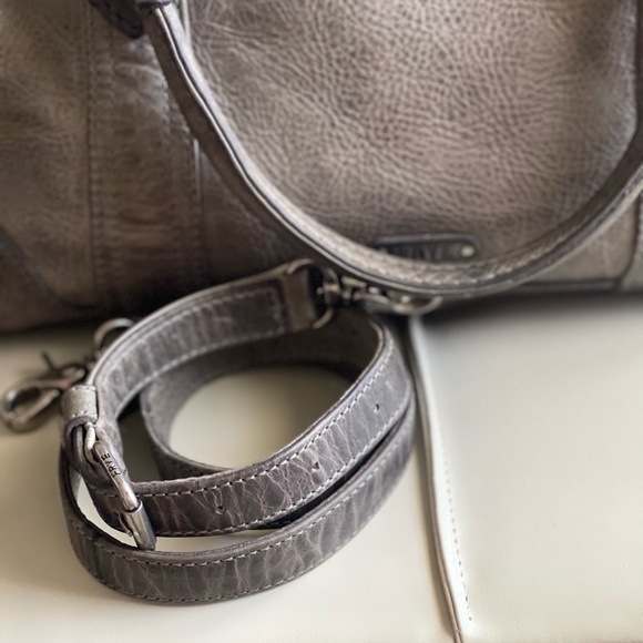 Frye Melissa Satchel in Distressed Gray Leather - Picture 7 of 11